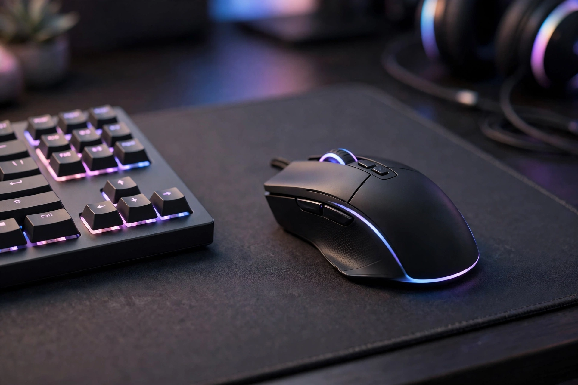 Gaming mouse on a desk
